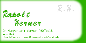 rapolt werner business card